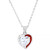 White Cubic Zirconia & Enamel Heart 18" Pendant Necklace (Also in Pink Cubic  Zirconia)