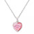 White Cubic Zirconia & Enamel Heart 18" Pendant Necklace (Also in Pink Cubic  Zirconia)