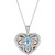 Blue Topaz & Gemstone (2 ct. t.w.) & Diamond (1/10 ct. t.w.) Heart Locket Pendant Necklace in Sterling Silver