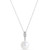 Cultured Freshwater Pearl (10mm) & Diamond (1/6 ct. t.w.) Pendant Necklace in 14k White Gold, 16" + 2" extender