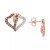 Chocolate Diamond (3/8 ct. t.w.) & Nude Diamond (3/8 ct. t.w.) Interlocking Heart Stud Earrings in 14k Rose, Yellow or White Gold