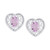 Amethyst Greek Key Heart Stud Earrings (1-5/8 ct. t.w.) in Sterling Silver