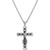 Men's Cubic Zirconia Two-Tone Cross 24" Pendant Necklace in Stainless Steel & Black Ion-Plate