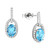 Blue Topaz (1-7/8 ct. t.w.) & Diamond (1/5 ct. t.w.) Halo Drop Earrings in 14k White Gold