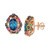 Multi-Gemstone (8-5/8 ct. t.w.) & Nude Diamond (1/6 ct. t.w.) Floral Statement Stud Earrings in 14k Rose Gold
