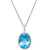 Blue Topaz (20 ct. t.w.) and White Topaz (3/8 ct. t.w.) Large Oval Pendant Necklace in Sterling Silver