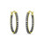 20mm Cubic Zirconia with Black Rhodium Oval Inside Outside Hoop Earringss, 18K Gold over Silver