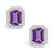 Amethyst (3-1/5 ct. t.w.) and Diamond (3/8 ct. t.w.) Halo Stud Earrings in 14K White Gold