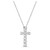 Sterling Silver 1-1/3 (ct. t. w.) White Cubic Zirconia Bezel Set Cross Pendant Necklace
