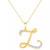 Diamond Fancy Initial 18" Pendant Necklace (1/10 ct. t.w.) in 14k Gold-Plated Sterling Silver