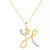 Diamond Fancy Initial 18" Pendant Necklace (1/10 ct. t.w.) in 14k Gold-Plated Sterling Silver