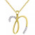 Diamond Fancy Initial 18" Pendant Necklace (1/10 ct. t.w.) in 14k Gold-Plated Sterling Silver