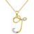 Diamond Fancy Initial 18" Pendant Necklace (1/10 ct. t.w.) in 14k Gold-Plated Sterling Silver