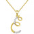Diamond Fancy Initial 18" Pendant Necklace (1/10 ct. t.w.) in 14k Gold-Plated Sterling Silver