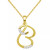 Diamond Fancy Initial 18" Pendant Necklace (1/10 ct. t.w.) in 14k Gold-Plated Sterling Silver
