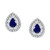 EFFY® Sapphire (1-3/8 ct. t.w.) & Diamond (5/8 ct. t.w.) Halo Stud Earrings in 14k White Gold