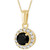 Black Diamond (3/8 ct. t.w.) & White Diamond (1/10 ct. t.w.) Halo 18" Pendant Necklace in 14k Gold
