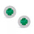 Emerald (1 Ct. t.w.) and Diamond (1/3 Ct. t.w.) Halo Stud Earrings