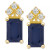 Sapphire (1-3/8 ct. t.w.) & Diamond (1/8 ct. t.w.) Crown Stud Earrings in 14k Gold or 14k White Gold