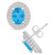 Topaz (2 ct. t.w.) and Diamond (1/2 ct. t.w.) Halo Stud Earrings in 14K White Gold