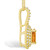 Citrine (7/8 Ct. T.W.) and Diamond (3/8 Ct. T.W.) Halo Pendant Necklace in 14K Yellow Gold