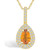 Citrine (7/8 Ct. T.W.) and Diamond (3/8 Ct. T.W.) Halo Pendant Necklace in 14K Yellow Gold