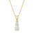 Cubic Zirconia Three Stone Pendant Necklace in 14k Yellow Gold