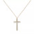 Diamond Beaded Cross 18" Pendant Necklace in 10k Gold