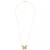 Garnet (1-1/5 ct. t.w.) & White Topaz (1/10 ct. t.w.) Butterfly 17" Pendant Necklace in 14k Gold-Plated Sterling Silver (Also in Peridot)