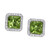 Peridot (1-3/4 ct. t.w.) & Diamond (1/5 ct. t.w.) Square Halo Stud Earrings in 14k White Gold