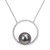 Black Cultured Tahitian Pearl (9-1/2mm) Circle 17" Pendant Necklace in 10k White Gold