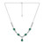 Cubic Zirconia Green Halo Fancy Statement Necklace in Sterling Silver, 16" + 2" extender