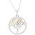 Cubic Zirconia Tree Pendant Necklace in Sterling Silver & 14k Gold-Plate, 16" + 2" extender (Also in Sterling Silver)