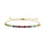 EFFY® Multi-Gemstone (2-1/3 ct. t.w.) & Diamond (1/20 ct. t.w.) Bolo Bracelet in 14k Gold-Plated Sterling Silver