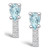 Aquamarine (3/4 ct. t.w.) and Diamond (1/8 ct. t.w.) Stud Earrings in 14K White Gold
