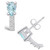 Aquamarine (3/4 ct. t.w.) and Diamond (1/8 ct. t.w.) Stud Earrings in 14K White Gold