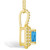 Blue Topaz (2-3/4 Ct. T.W.) and Diamond (1/2 Ct. T.W.) Halo Pendant Necklace in 14K Yellow Gold