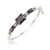 Marcasite and Faceted Onyx Bangle in Sterling Silver