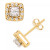 Diamond Princess Halo Cluster Stud Earrings (1/2 ct. t.w.) in 14k White or Yellow Gold