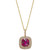 Lab-Created Ruby (2-1/2 ct. t.w.) and White Sapphire (1/3 ct. t.w.) Pendant Necklace in 14k Gold-Plated Sterling Silver