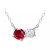 Lab-Created Ruby & Cubic Zirconia Two-Stone Pendant Necklace, 16" + 2" extender, Created for Macy's