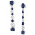 Sapphire (3-1/6 ct. t.w.) & White Sapphire (1 ct. t.w.) Linear Drop Earrings in 14k White Gold