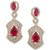 Ruby (2-1/2 ct. t.w.) & Diamond (3/4 ct. t.w.) Drop Earrings in 14k Gold