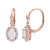 Opal (7/8 ct. t.w.), White Topaz (7/8ct. t.w.) and Diamond Accent Vintage Halo Earrings in 14k Rose Gold