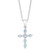 Blue Topaz (5/8 ct. t.w.) & Lab Created White Sapphire (1/5 ct. t.w.) Cross 18" Pendant Necklace in Sterling Silver