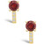Garnet (2-1/5 ct. t.w.) and Diamond (1/8 ct. t.w.) Stud Earrings in 14K Yellow Gold