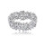 Cubic Zirconia Sterling Silver Rhodium Plated Wide Flower Bracelet