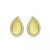 Cubic Zirconia Teardrop Huggie Hoop Earrings, Sterling Silver or 18K Gold over Silver