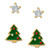 2-Pc. Set Lab-Created White Sapphire (3/4 ct. t.w.) & Enamel Christmas Tree Stud Earrings in 14k Gold-Plated Sterling Silver