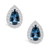 London Topaz (2-1/10 ct. t.w.) and Diamond (1/3 ct. t.w.) Halo Stud Earrings in 14K White Gold